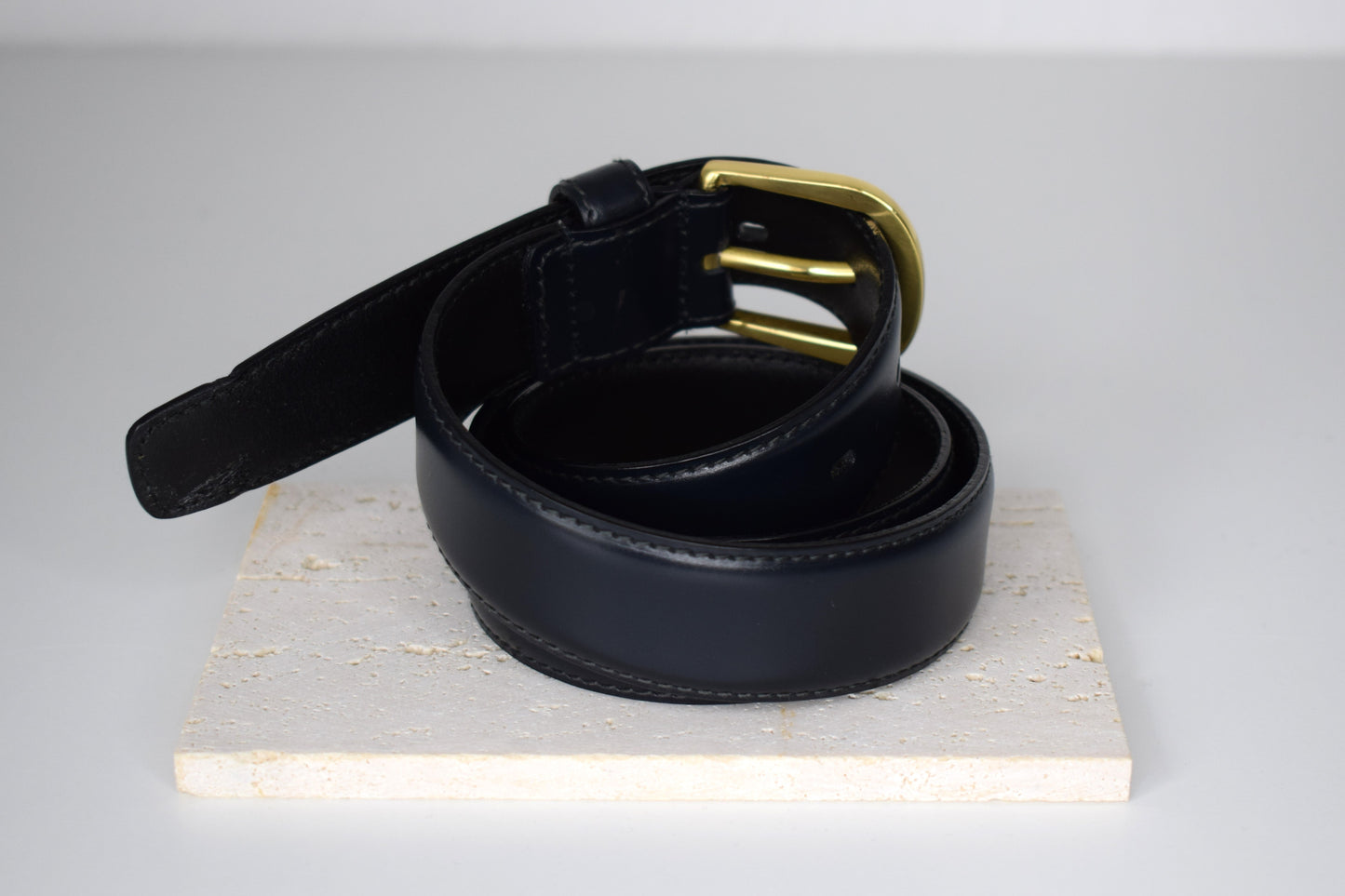 Aigner Gürtel Dunkelblau Gr. 75 / 3 cm Gold