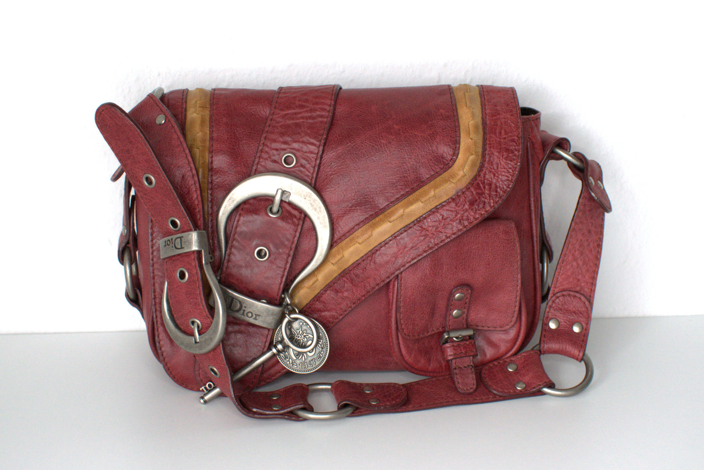 Dior Vintage Saddle Bag "Gaucho" Bordeaux