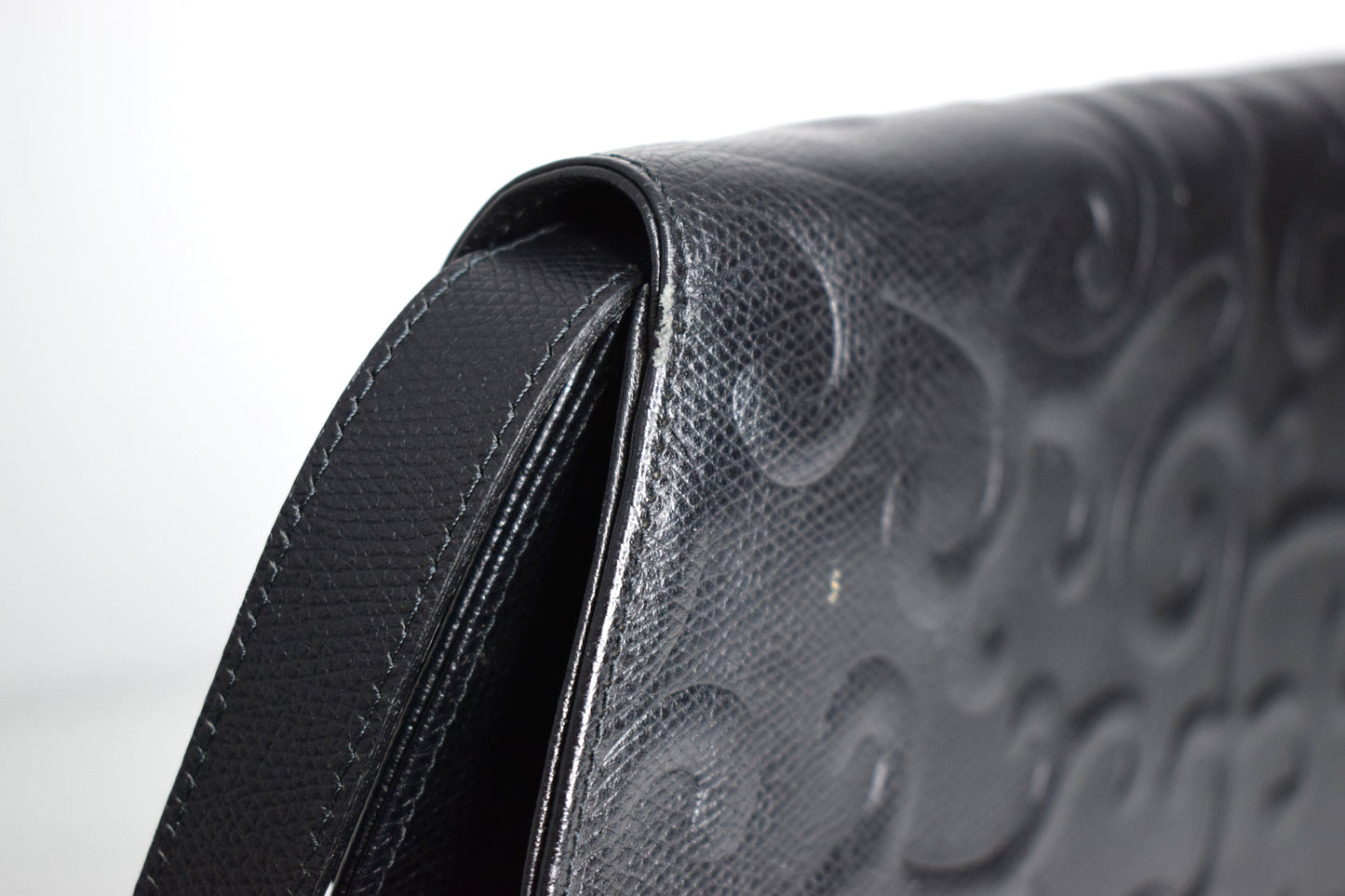 Vintage Yves Saint Laurent YSL "Trapeze" Umhängetasche Schwarz Gold