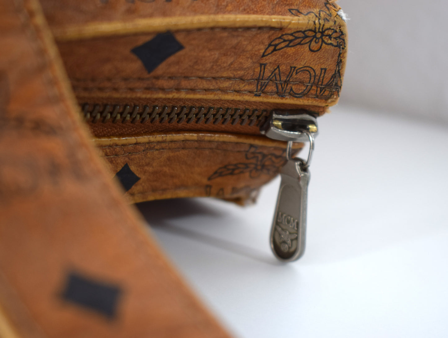 Vintage MCM Brown Visetos Canvas Tote Bag Schultertasche Groß