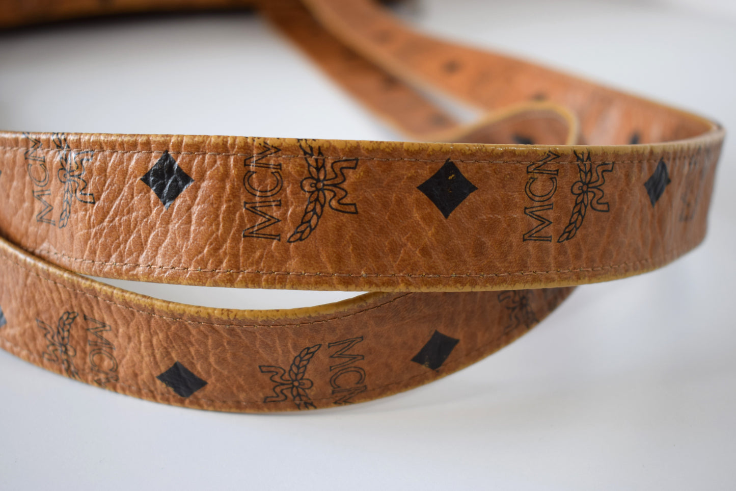 Vintage MCM Brown Visetos Canvas Tote Bag Schultertasche Groß