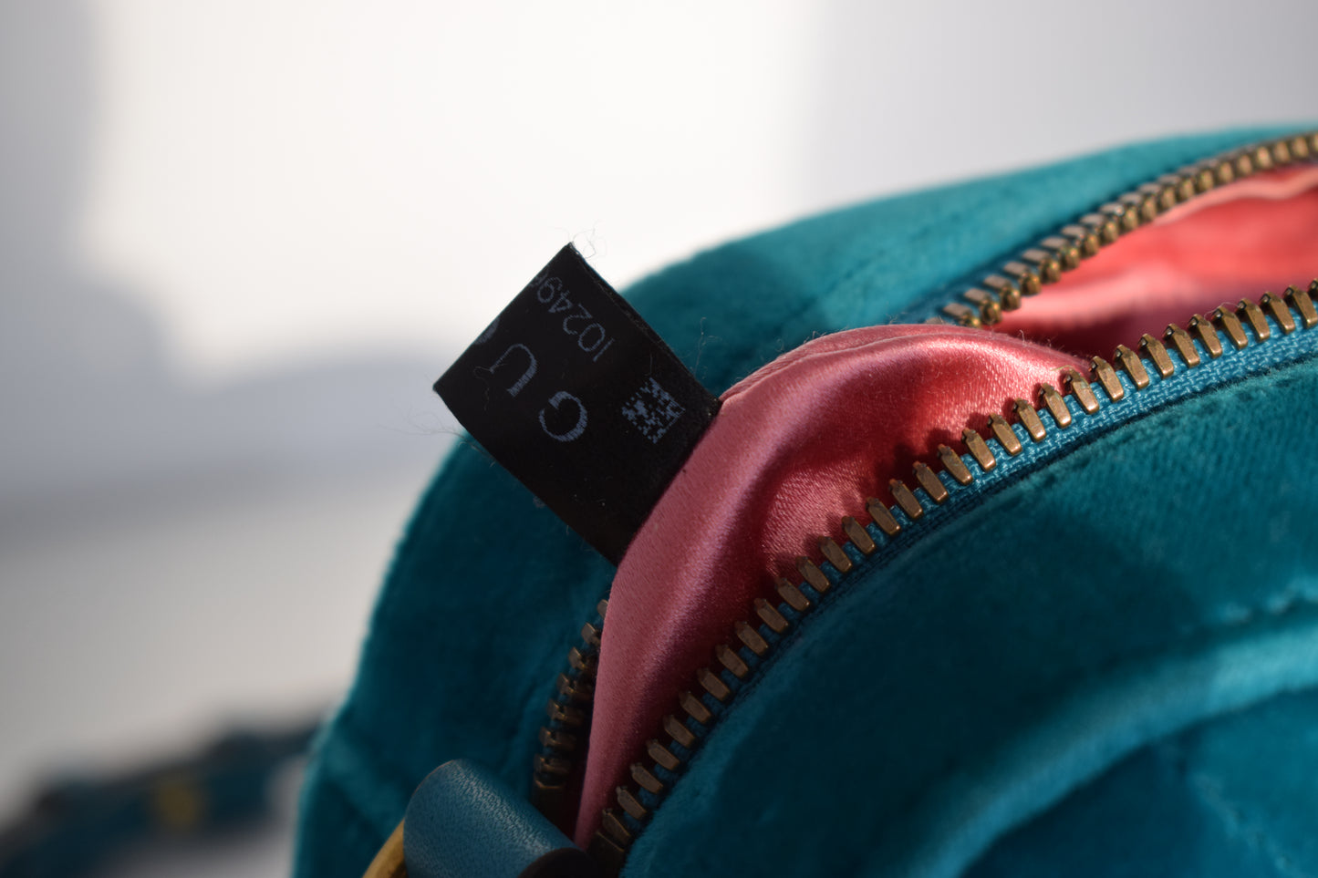 Gucci Marmont Samt Crossbody Bag Türkis Grün Gold