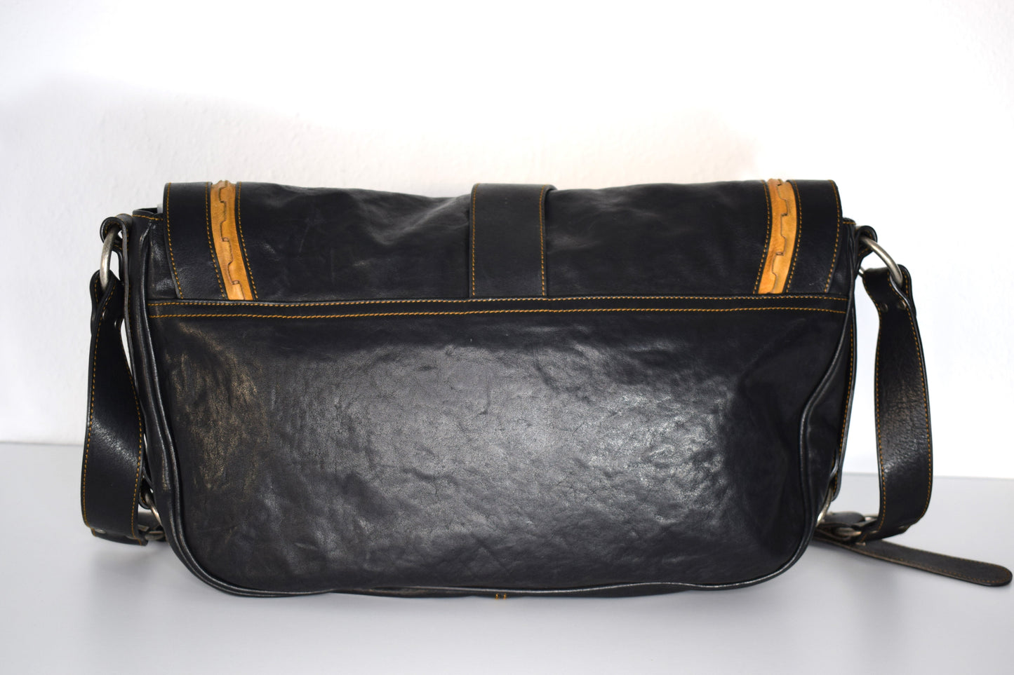 Dior Vintage Saddle Bag "Gaucho" Schwarz Großes Modell
