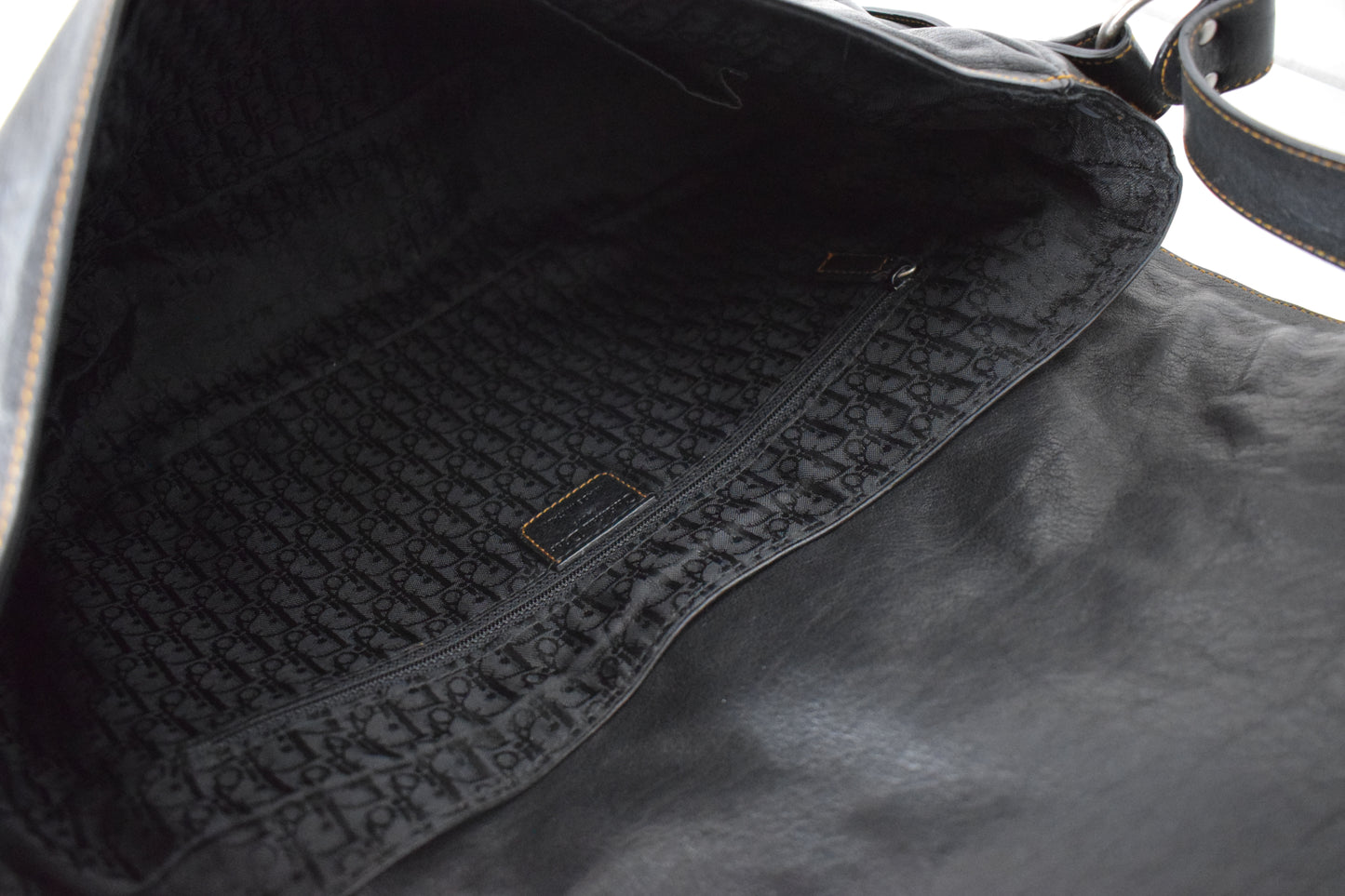 Dior Vintage Saddle Bag "Gaucho" Schwarz Großes Modell