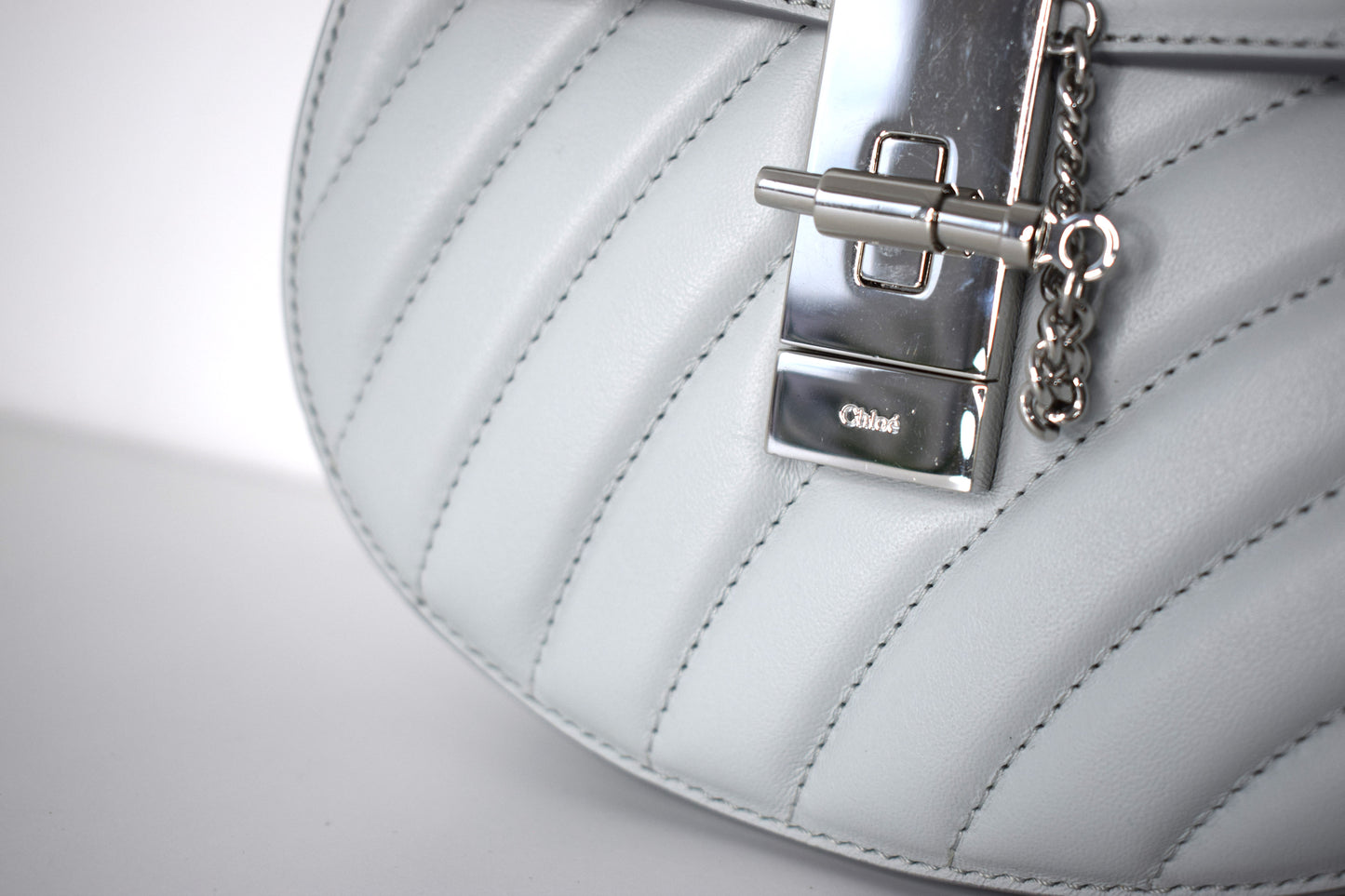 Chloé Drew Crossbody Bag Graublau Silber