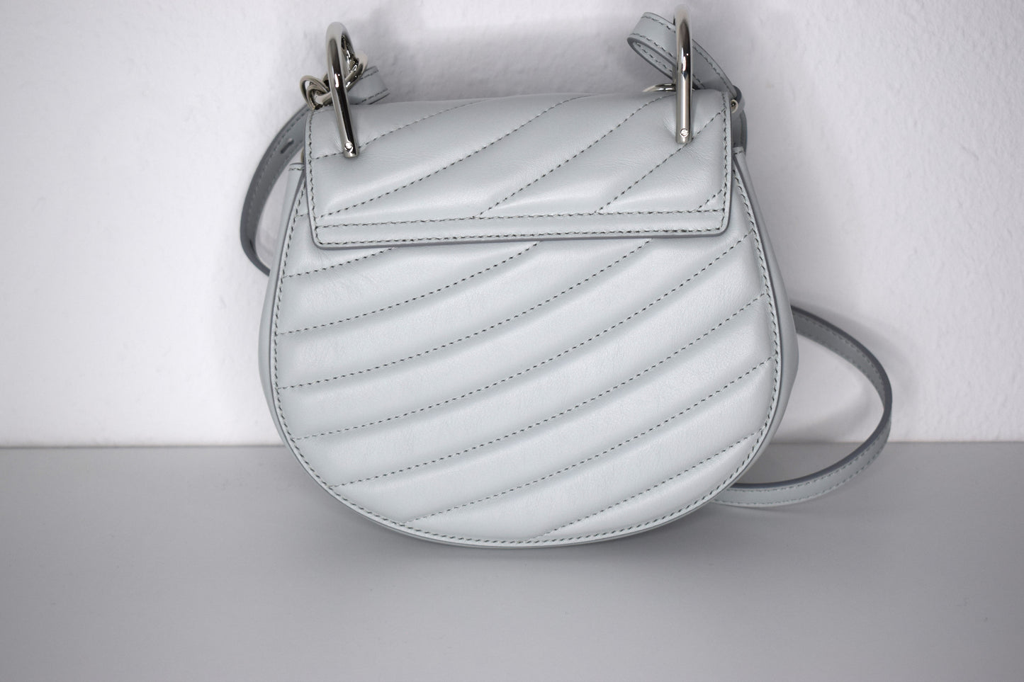 Chloé Drew Crossbody Bag Graublau Silber