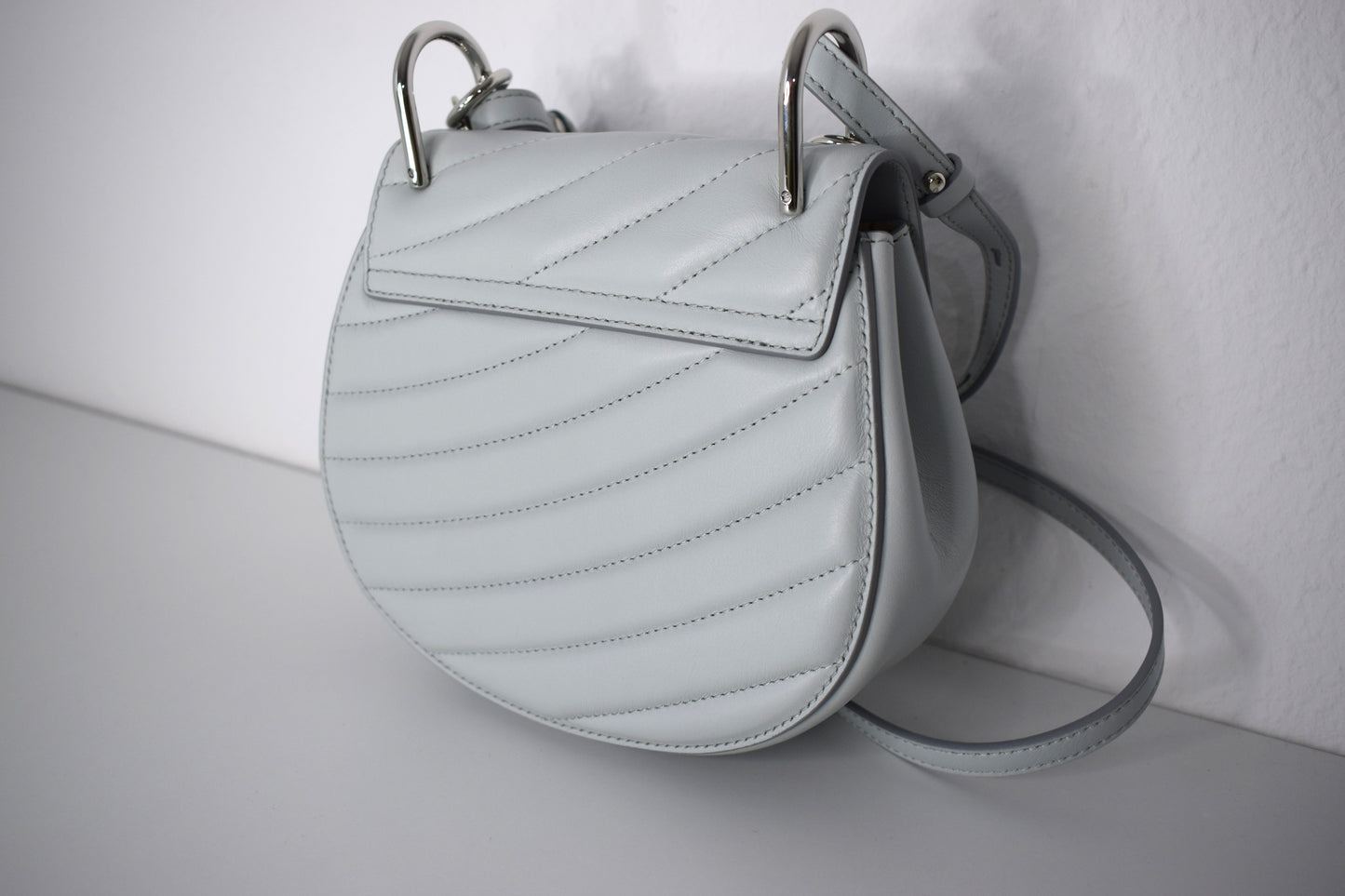 Chloé Drew Crossbody Bag Graublau Silber
