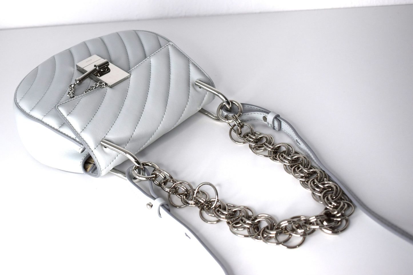 Chloé Drew Crossbody Bag Graublau Silber