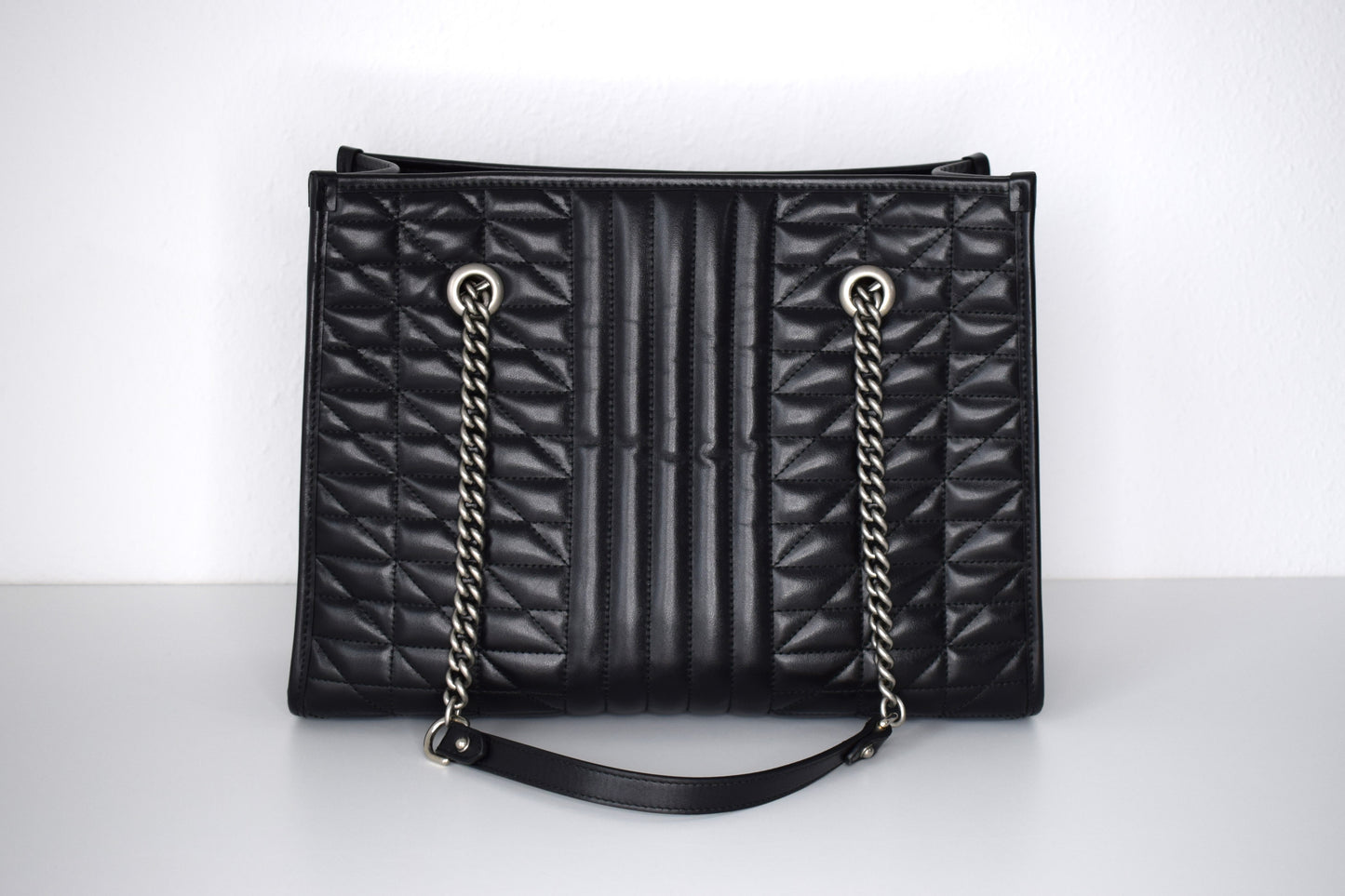 Gucci Marmont Matelasse Tote "Aria" Shopper Schwarz Silber