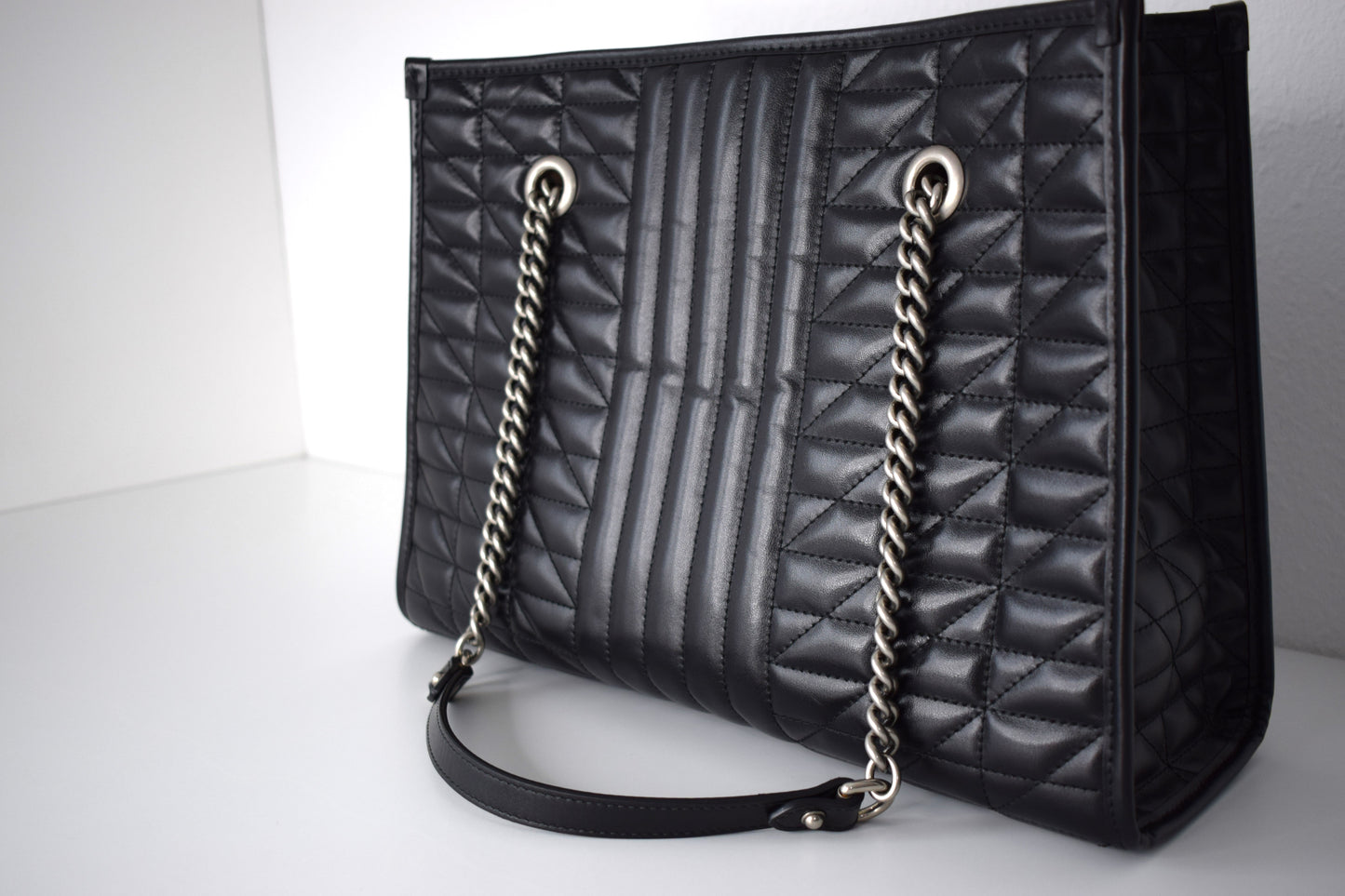 Gucci Marmont Matelasse Tote "Aria" Shopper Schwarz Silber