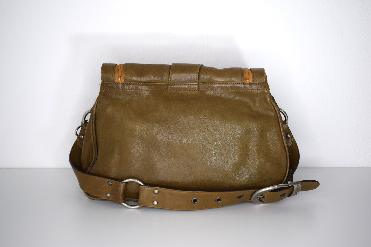 Vintage Dior Saddle Bag "Gaucho" Khaki Olive Double Flap