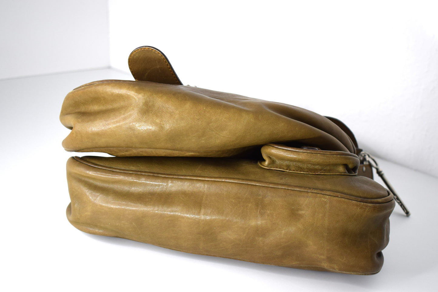 Vintage Dior Saddle Bag "Gaucho" Khaki Olive Double Flap