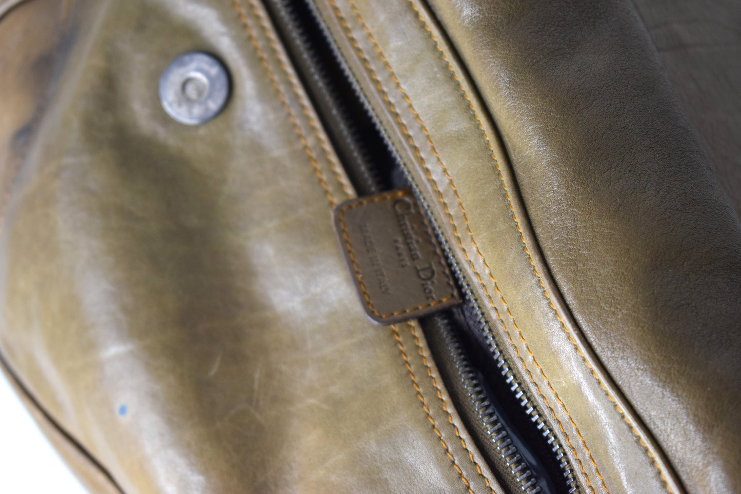 Vintage Dior Saddle Bag "Gaucho" Khaki Olive Double Flap