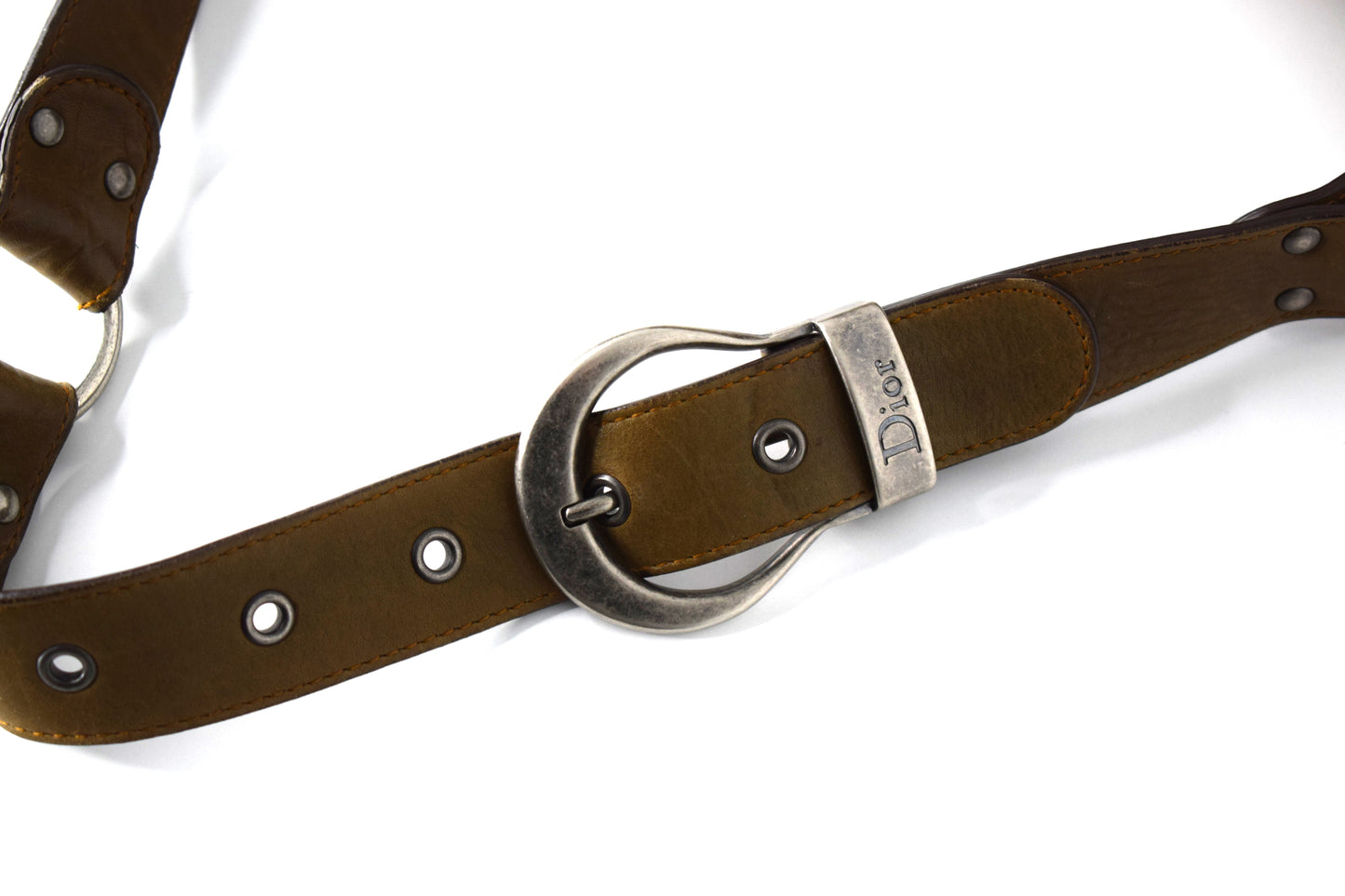 Vintage Dior Saddle Bag "Gaucho" Khaki Olive Double Flap