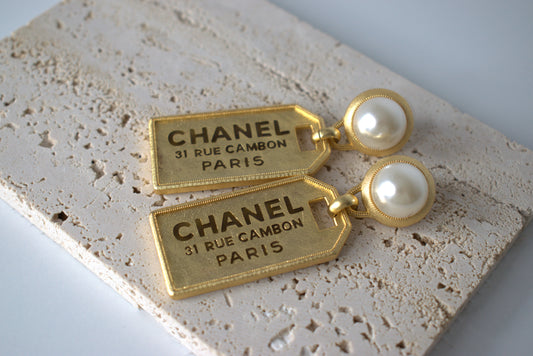 Chanel Ohrringe Gold Perle "Rue Cambon"