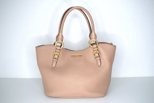 Miu Miu Shopper Schultertasche Nude Rosa "Cammeo" Gold